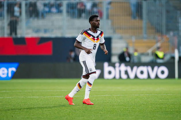 U-21 European Championship Qualifier: Germany vs. Georgia, October 6, 2026; Noel Aseko (Germany), 8; Football cutout; U-21 European Championship Qualifier, Matchday 10: Germany vs. Georgia on October 6, 2026; Bielefeld DFB REGULATIONS PROHIBIT ANY USE OF PHOTOGRAPHS AS IMAGE SEQUENCES AND OR QUASI-VIDEO Copyright: xBEAUTIFULxSPORTS Tonhäuserx