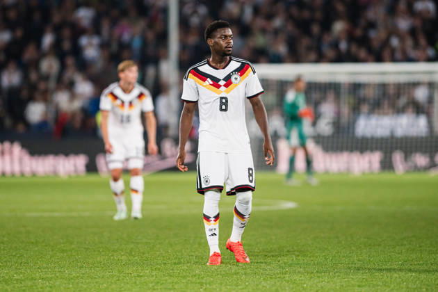 U-21 European Championship Qualifier: Germany vs. Georgia, October 6, 2026; Noel Aseko, Germany; 8 soccer cutouts; U-21 European Championship Qualifier; Matchday 10: Germany vs. Georgia on October 6, 2026; Bielefeld DFB REGULATIONS PROHIBIT ANY USE OF PHOTOGRAPHS AS IMAGE SEQUENCES AND OR QUASI-VIDEO Copyright: xBEAUTIFULxSPORTS Tonhäuserx