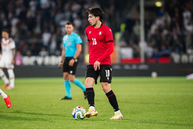 U-21 European Championship Qualifier: Germany vs. Georgia, October 6, 2026; Nikoloz Dadiani (Georgia); 10 cutout soccer images; U-21 European Championship Qualifier; Matchday 10: Germany vs. Georgia on October 6, 2026; Bielefeld DFB REGULATIONS PROHIBIT ANY USE OF PHOTOGRAPHS AS IMAGE SEQUENCES AND OR QUASI-VIDEO Copyright: xBEAUTIFULxSPORTS Tonhäuserx