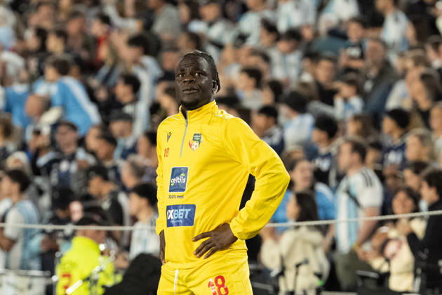 BUENOS AIRES, ARGENTINA - OCTOBER 06: Junior Olaitan of Benin looks on prior the International Friendly, Länderspiel, Nationalmannschaft football match between Argentina and Benin at Estadio Monumental Antonio V. Liberti on October 06, 2026 in Buenos Aires, Argentina. Lionel Messi is making his final appearance for Argentina following his announcement of international retirement. (Photo by Richard Callis Sports Press Photo) Copyright: xRichardxCallis SportsxPressxPhotox Sportspressphoto_SPR247645