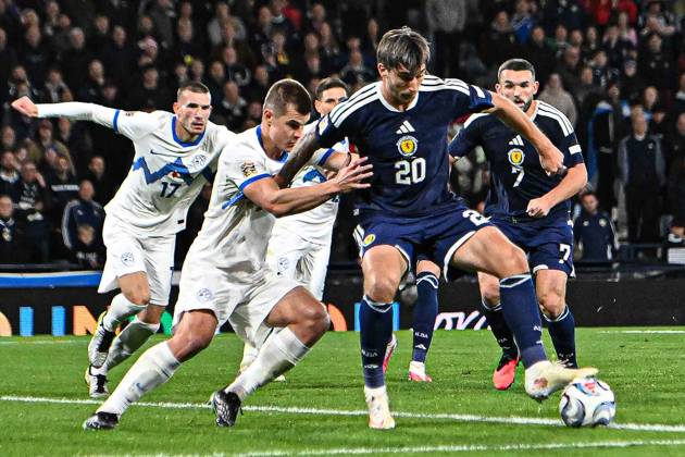Scotland v Slovenia UEFA Nations League Kieron Bowie of Scotland on the ball during the UEFA Nations League match at Barclays Hampden, Glasgow 06 10 2026 UK Newspapers OUT Copyright: xJamiexJohnstonx FIL-24032-0121