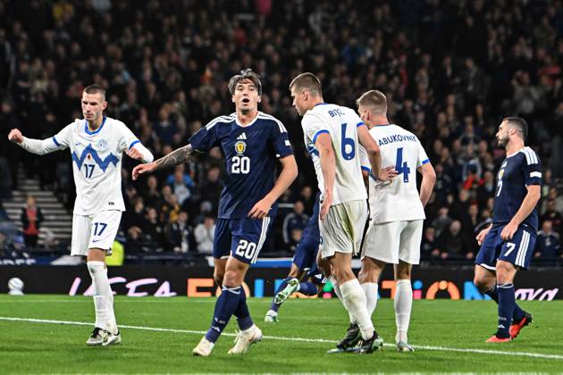 Scotland v Slovenia UEFA Nations League Kieron Bowie of Scotland reacts after he shoots during the UEFA Nations League match at Barclays Hampden, Glasgow 06 10 2026 UK Newspapers OUT Copyright: xJamiexJohnstonx FIL-24032-0126