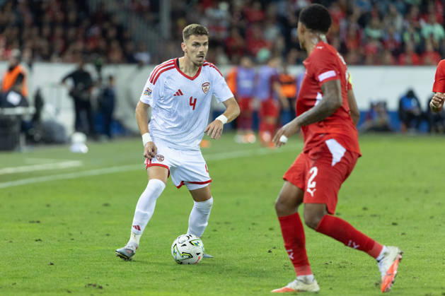 Aleksandar Stojchevski seen during National League game between teams of Switzerland and North Macedonia at thermoplan Arena (Benjamin Faes Ball Raw Images) Strasbourg Stade de la Meinau France Copyright: xBenjaminxFaesx BF104216