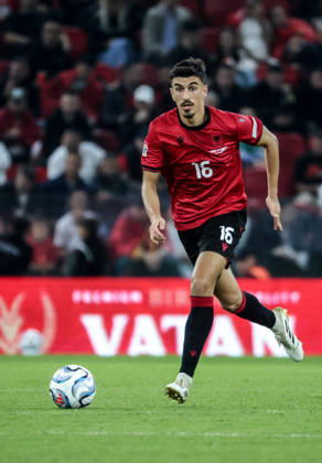 Albania vs San Marino UEFA Nations League 2026-2027 Group C1 Julian Shehu of Albania in action during the UEFA Nations League 2026-2027 group phase match between Albania and San Marino in Tirana, Albania on October 6, 2026 Tirana Albania  Copyright: xArmandoxBabanix