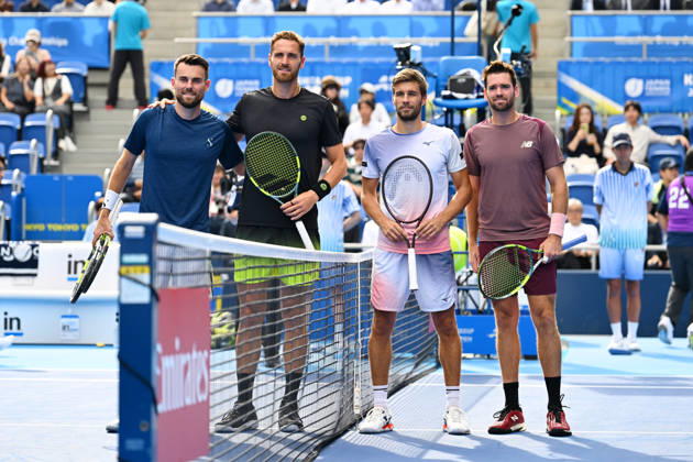 (L-R) Theo ARRIBAGE & Albano OLIVETTI (FRA), Austin KRAJICEK (USA) & Nikola MEKTIC (CRO), OCTOBER 6, 2026 - Tennis : Kinoshita Group Japan Open Tennis Championships 2026 Men s Doubles Final at Ariake Coliseum, Tokyo, Japan. Noxthirdxpartyxsales aflo_353701408 KenjiroxMatsuox