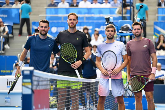 (L-R) Theo ARRIBAGE & Albano OLIVETTI (FRA), Austin KRAJICEK (USA) & Nikola MEKTIC (CRO), OCTOBER 6, 2026 - Tennis : Kinoshita Group Japan Open Tennis Championships 2026 Men s Doubles Final at Ariake Coliseum, Tokyo, Japan. Noxthirdxpartyxsales aflo_353701409 KenjiroxMatsuox