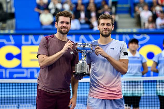 Austin KRAJICEK (USA) & Nikola MEKTIC (CRO), OCTOBER 6, 2026 - Tennis : Kinoshita Group Japan Open Tennis Championships 2026 Men s Doubles award ceremony at Ariake Coliseum, Tokyo, Japan. Noxthirdxpartyxsales aflo_353729932 KenjiroxMatsuox
