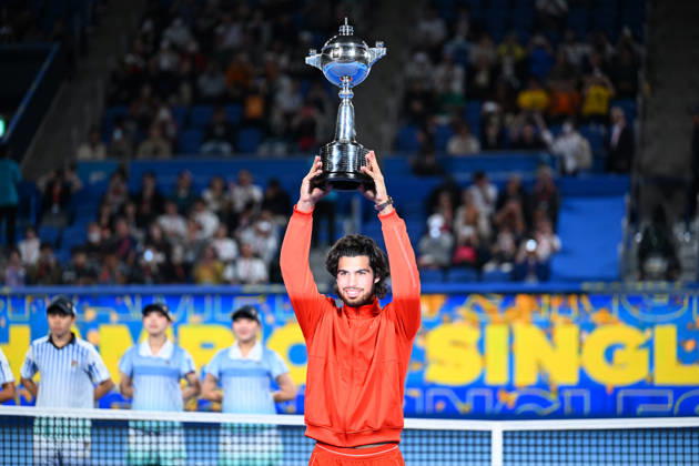 Carlos ALCARAZ (ESP), OCTOBER 6, 2026 - Tennis : Kinoshita Group Japan Open Tennis Championships 2026 Men s Singles award ceremony at Ariake Coliseum, Tokyo, Japan. Noxthirdxpartyxsales  aflo_353764476 KenjiroxMatsuox