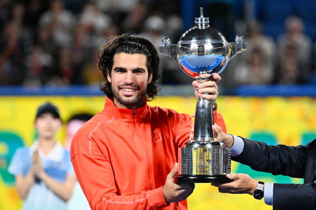 Carlos ALCARAZ (ESP), OCTOBER 6, 2026 - Tennis : Kinoshita Group Japan Open Tennis Championships 2026 Men s Singles award ceremony at Ariake Coliseum, Tokyo, Japan. Noxthirdxpartyxsales  aflo_353764479 KenjiroxMatsuox