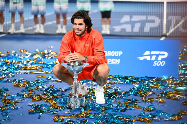 Carlos ALCARAZ (ESP), OCTOBER 6, 2026 - Tennis : Kinoshita Group Japan Open Tennis Championships 2026 Men s Singles award ceremony at Ariake Coliseum, Tokyo, Japan. Noxthirdxpartyxsales  aflo_353764486 KenjiroxMatsuox