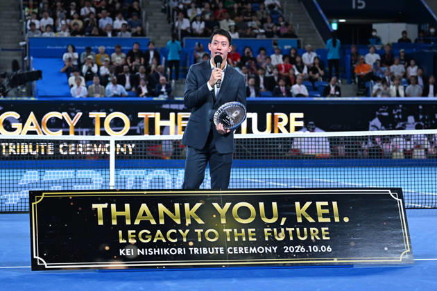 Kei Nishikori, OCTOBER 6, 2026 - Tennis : Kinoshita Group Japan Open Tennis Championships 2026 Kei Nishikori Tribute Ceremony at Ariake Coliseum, Tokyo, Japan. Noxthirdxpartyxsales  aflo_353767081 KenjiroxMatsuox
