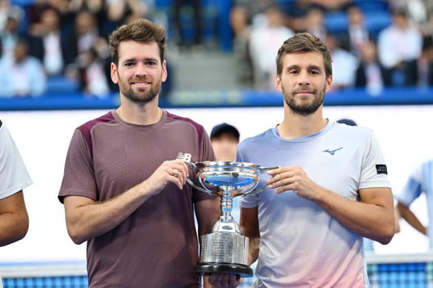 Austin KRAJICEK (USA) & Nikola MEKTIC (CRO), OCTOBER 6, 2026 - Tennis : Kinoshita Group Japan Open Tennis Championships 2026 Men s Doubles Award ceremony at Ariake Coliseum, Tokyo, Japan. Noxthirdxpartyxsales aflo_353767206 KenjiroxMatsuox