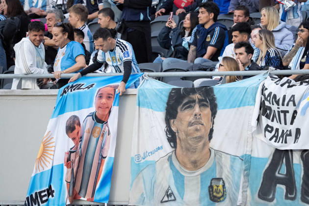 Argentine fans celebrate in the stands before the International Friendly, Länderspiel, Nationalmannschaft football match between Argentina and Benin, at the Estadio Monumental Antonio V. Liberti, on October 6, 2026, in Buenos Aires, Argentina. Lionel Messi will play his last match for Argentina after announcing his retirement from the national team, Nationalteam Richard Callis Fotoarena (Richard Callis SPP) Copyright: xRichardxCallisx xSPPx spp-en-RiCa-3026037