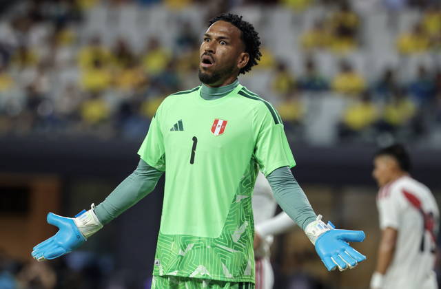 International soccer friendly - Colombia vs. Peru Peru goalkeeper Pedro Gallese reacts during the international soccer friendly between Colombia and Peru at Nu Stadium in Miami, Florida, USA, 06 October 2026. MIAMI FLORIDA United States  Copyright: xCRISTOBALxHERRERA-ULASHKEVICHx