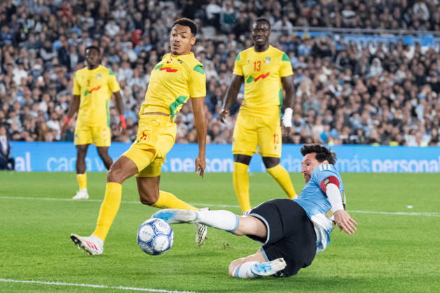 BUENOS AIRES, ARGENTINA - OCTOBER 06: Lionel Messi of Argentina shoots for goal during the International Friendly, Länderspiel, Nationalmannschaft football match between Argentina and Benin at Estadio Monumental Antonio V. Liberti on October 06, 2026 in Buenos Aires, Argentina. (Photo by Richard Callis Sports Press Photo) Copyright: xRichardxCallis SportsxPressxPhotox Sportspressphoto_SPR247871