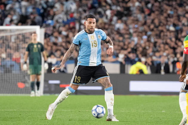 BUENOS AIRES, ARGENTINA - OCTOBER 06: Nicolas Otamendi of Argentina passes the ball during the International Friendly, Länderspiel, Nationalmannschaft football match between Argentina and Benin at Estadio Monumental Antonio V. Liberti on October 06, 2026 in Buenos Aires, Argentina. (Photo by Richard Callis Sports Press Photo) Copyright: xRichardxCallis SportsxPressxPhotox Sportspressphoto_SPR247874