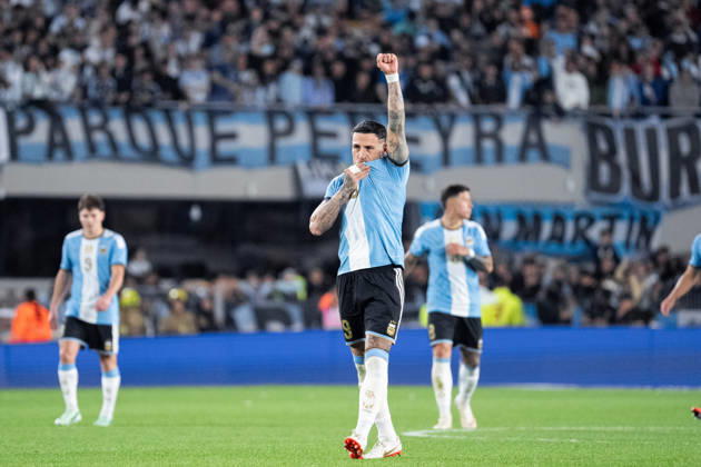 BUENOS AIRES, ARGENTINA - OCTOBER 06: Nicolas Otamendi of Argentina celebrates after scoring the team s first goal during the International Friendly, Länderspiel, Nationalmannschaft football match between Argentina and Benin at Estadio Monumental Antonio V. Liberti on October 06, 2026 in Buenos Aires, Argentina. (Photo by Richard Callis Sports Press Photo) Copyright: xRichardxCallis SportsxPressxPhotox Sportspressphoto_SPR247906