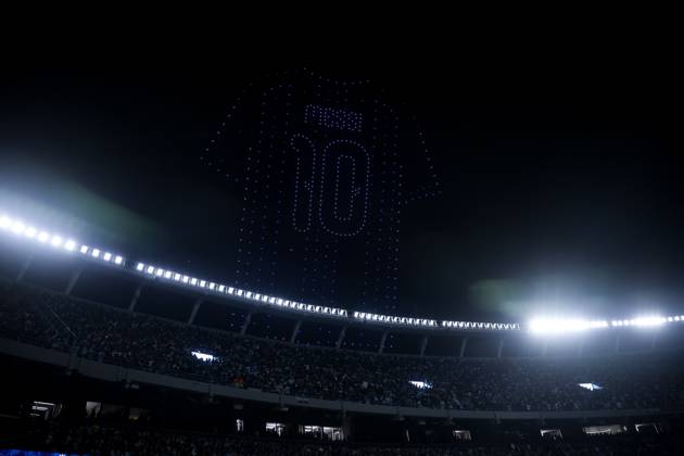 October 6, 2026, Buenos Aires, Buenos Aires, Argentina: Drone show seen during the match between Argentina and Benin International Friendly, Länderspiel, Nationalmannschaft match, The last match of Messi with Argentina national team, Nationalteam Final score: Argentina 3 - 0 Benin The Last Match Of Messi In Buenos Aires, Argentina - 06 Oct 2026  - ZUMAs197 20261006_aaa_s197_235 Copyright: xRobertoxxTuerox