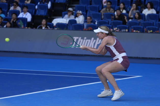 October 6, 2026, Beijing, China: Daria Snigur of Ukraine plays against Mirra Andreeva (not in view) during the Women s Singles Round 16 match on day seven of China Open at the National Tennis Center. Mirra Andreeva defeated Daria Snigur 6-2, 6-2 2026 China Open In Beijing - 06 Oct 2026 - ZUMAs197 20261006_aaa_s197_249 Copyright: xPolyxFeix