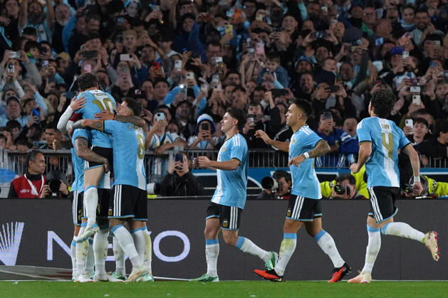Messi bade farewell to Argentina in the friendly match against Benin BUENOS AIRES, ARGENTINA - OCTOBER 6: Argentine football legend and national team, Nationalteam captain Lionel Messi (10) celebrates with teammates after scoring a goal during his farewell match in front of over 80,000 spectators at the Monumental Stadium, in Buenos Aires, Argentina on October 6, 2026. Argentine football star Lionel Messi played his final international match, Länderspiel, Nationalmannschaft in the friendly game between Argentina and Benin. The 39-year-old walk onto the stadium pitch for the final time in the sky-blue and white jersey, entering his farewell as Argentina s record appearance-maker and leading scorer with 207 caps and 125 goals. Luciano Gonzalez Anadolu Buenos Aires Argentina. Editorial use only. Please get in touch for any other usage.  Copyright: x2026xAnadoluxLucianoxGonzalezx