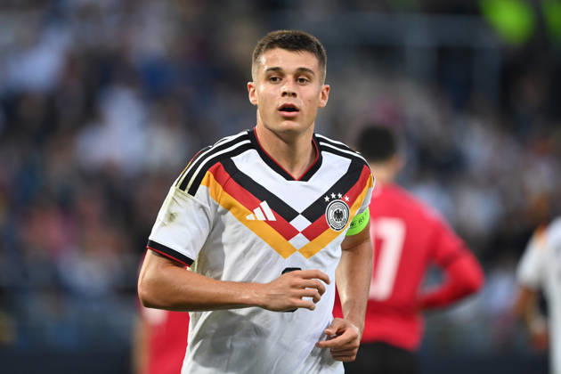 Nicolo TRESOLDI GER half-figure, half-body, single image, cropped single shot, international soccer match, U21, European Championship Qualifier, Germany vs. Georgia 2–0 on October 6, 2026, Schüco Arena, Bielefeld, Â