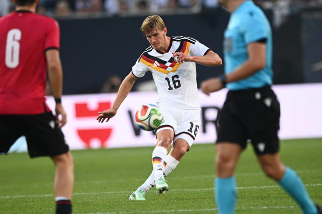 Alyosha KEMLEIN GER Play, Individual Play, Soccer International Match, U21, European Championship Qualifier, Germany vs. Georgia 2–0 on October 6, 2026, Schueco Arena, Bielefeld, Â