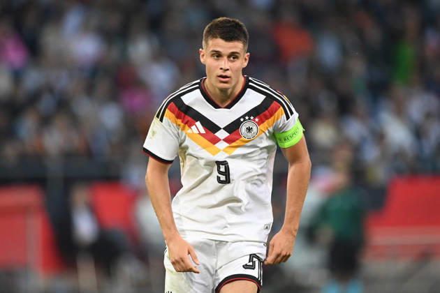 Nicolo TRESOLDI GER half-figure, half-body, single image, cropped single shot, international soccer match, U21, European Championship Qualifiers, Germany vs. Georgia 2–0 on October 6, 2026, Schüco Arena, Bielefeld, Â
