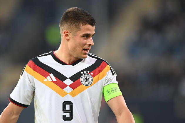 Nicolo TRESOLDI GER half-figure, half-body, single image, cropped single shot, international soccer match, U21, European Championship Qualifiers, Germany vs. Georgia 2–0 on October 6, 2026, Schüco Arena, Bielefeld, Â