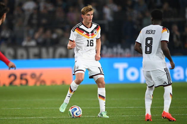 Alyosha KEMLEIN GER Play, Individual Play, Soccer International Match, U21, European Championship Qualifier, Germany vs. Georgia 2–0 on October 6, 2026, Schueco Arena, Bielefeld, Â