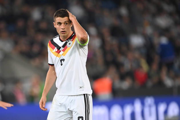 Nicolo TRESOLDI GER half-figure, half-body, single image, cropped single shot, international soccer match, U21, European Championship Qualifier, Germany vs. Georgia 2–0 on October 6, 2026, Schüco Arena, Bielefeld, Â