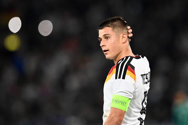Nicolo TRESOLDI GER half-figure, half-body, single image, cropped single shot, international soccer match, U21, European Championship Qualifiers, Germany vs. Georgia 2–0 on October 6, 2026, Schüco Arena, Bielefeld, Â
