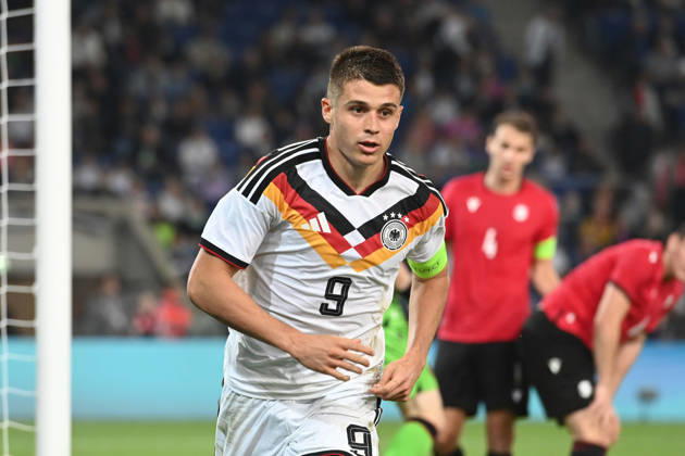 Nicolo TRESOLDI GER half-figure, half-body, single image, cropped single shot, international soccer match, U21, European Championship Qualifiers, Germany vs. Georgia 2–0 on October 6, 2026, Schüco Arena, Bielefeld, Â