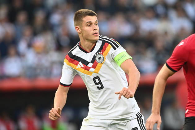 Nicolo TRESOLDI GER half-figure, half-body, single image, cropped single shot, international soccer match, U21, European Championship Qualifiers, Germany vs. Georgia 2–0 on October 6, 2026, Schüco Arena, Bielefeld, Â