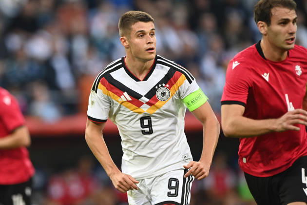 Nicolo TRESOLDI GER half-figure, half-body, single image, cropped single shot, international soccer match, U21, European Championship Qualifiers, Germany vs. Georgia 2–0 on October 6, 2026, Schüco Arena, Bielefeld, Â