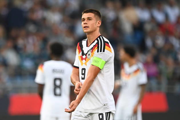 Nicolo TRESOLDI GER half-figure, half-body, single image, cropped single shot, international soccer match, U21, European Championship Qualifiers, Germany vs. Georgia 2–0 on October 6, 2026, Schüco Arena, Bielefeld, Â