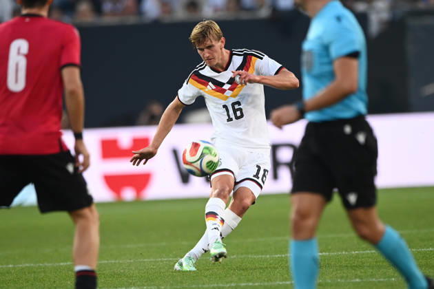 Alyosha KEMLEIN GER Play, Individual Play, Soccer International Match, U21, European Championship Qualifier, Germany vs. Georgia 2–0 on October 6, 2026, Schueco Arena, Bielefeld, Â