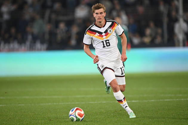Alyosha KEMLEIN GER Play, Individual Play, Soccer International Match, U21, European Championship Qualifier, Germany vs. Georgia 2–0 on October 6, 2026, Schueco Arena, Bielefeld, Â