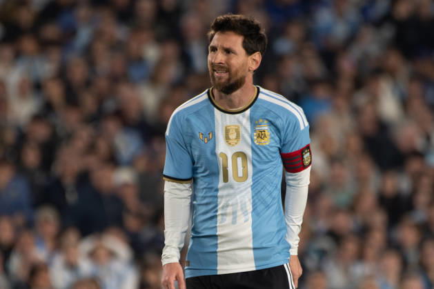 BUENOS AIRES, ARGENTINA - OCTOBER 6: Lionel Messi, an Argentine player,laments a shot that almost resulted in a goal during a friendly match between Argentina and Benin at Estadio Monumental Antonio V. Liberti on October 6, 2026 in Buenos Aires, Argentina.  Copyright: xMBxMediax