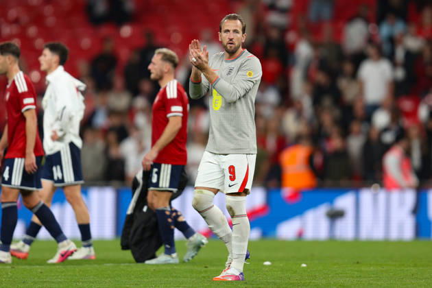 LONDON, ENGLAND - OCTOBER 6: Harry Kane of England applauds the fans during the UEFA Nations League 2026 27 group phase match between England and Czechia at Wembley Stadium on October 6, 2026 in London, England.  Copyright: xMBxMediax