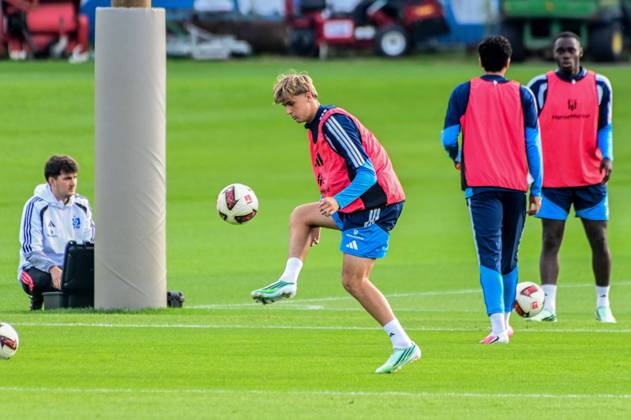 Louis Lemke: HSV in Action—Germany, Hamburg, Volksparkstadion, Soccer, Bundesliga 1, Hamburger SV Training