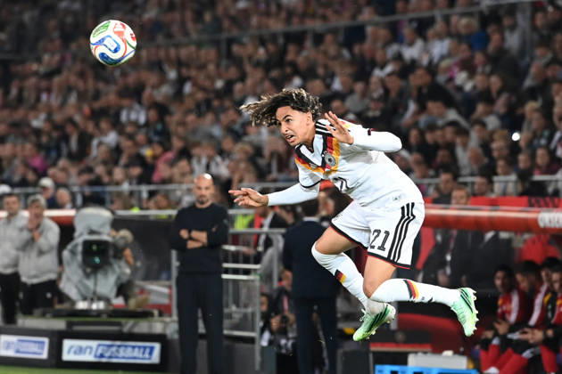 Wael MOHYA GER Play, Individual Play, Soccer International Match, U21, European Championship Qualifier, Germany vs. Georgia 2–0 on October 6, 2026, Schueco Arena, Bielefeld, Â