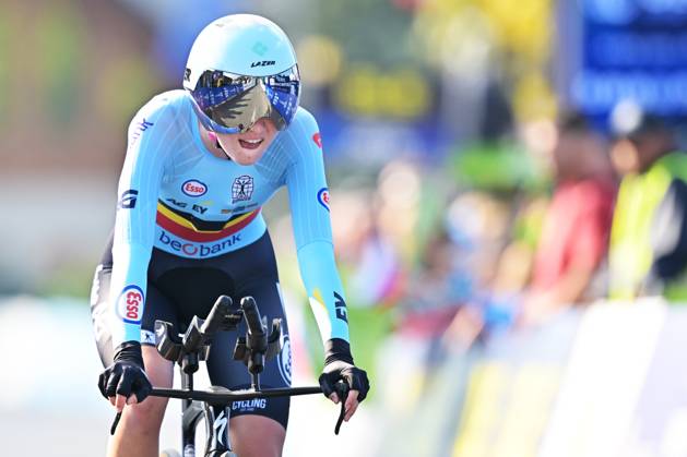 Belgium s Laura Five finishes as second in the Women Junior Individual Time Trial race (22km) at the cycling UEC Road European Championships, in Ljubljana, Slovenia, on Wednesday 7 October 2026. The UEC Road European Championships are taking place from 02 to 07 October in Ljubljana, Slovenia. DAVIDxPINTENS  x189033207x