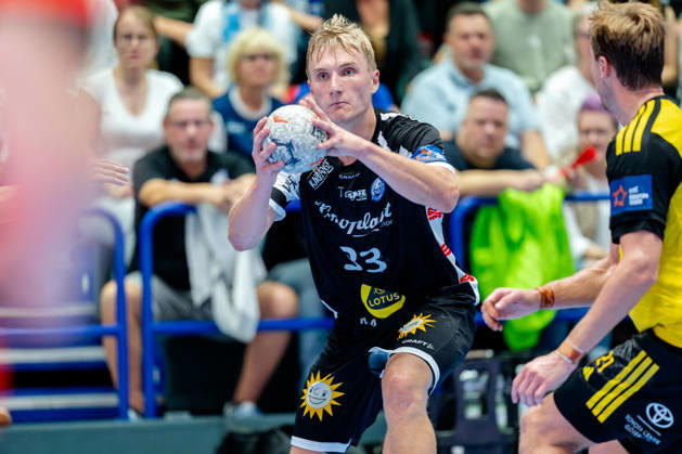 Solingen, October 6, 2026, Handball, Men s, EHF, European League, Group Stage, Matchday 2, 2026–2027, Bergischer HC vs. IK Sävehof (Zeb Bjerneld), Bergischer HC, 33 during the game at Klingenhalle in Solingen, North Rhine-Westphalia, Germany