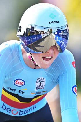 Belgium s Laura Five finishes as second in the Women Junior Individual Time Trial race (22km) at the cycling UEC Road European Championships, in Ljubljana, Slovenia, on Wednesday 7 October 2026. The UEC Road European Championships are taking place from 02 to 07 October in Ljubljana, Slovenia. DAVIDxPINTENS  x189033426x