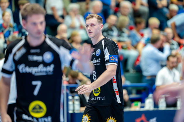 Solingen, October 6, 2026, Handball, Men s, EHF, European League, Group Stage, Matchday 2, 2026–2027, Bergischer HC vs. IK Sävehof, Nico Schöttle (Bergischer HC), 8 during the game, Klingenhalle, Solingen, North Rhine-Westphalia, Germany