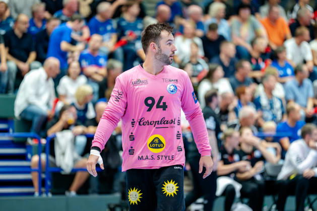 Solingen, October 6, 2026, Handball, Men s, EHF, European League, Group Stage, Matchday 2, 2026–2027, Bergischer HC vs. IK Sävehof, Kristian van der Merwe (Bergischer HC), 94 during the game at Klingenhalle in Solingen, North Rhine-Westphalia, Germany