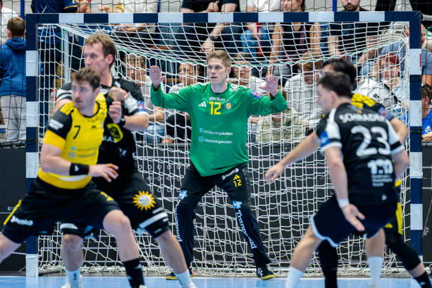 Solingen, October 6, 2026, Handball, Men s, EHF, European League, Group Stage, Matchday 2, 2026–2027, Bergischer HC vs. IK Sävehof, Peter Johannesson (IK Sävehof), 12 during the game at Klingenhalle in Solingen, North Rhine-Westphalia, Germany