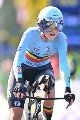Belgium s Laura Five finishes as second in the Women Junior Individual Time Trial race (22km) at the cycling UEC Road European Championships, in Ljubljana, Slovenia, on Wednesday 7 October 2026. The UEC Road European Championships are taking place from 02 to 07 October in Ljubljana, Slovenia. DAVIDxPINTENS  x189033480x