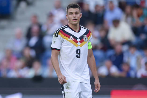 Nicolo Tresoldi of Germany looks dejected during the UEFA Under-21 EURO qualifier between Germany U21 and Georgia U21 at Almstadion on October 6, 2026, in Bielefeld, Germany. Photo by Marco Steinbrenner, DeFodi Images