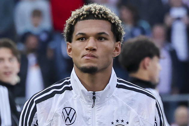 Paris Brunner of Germany looks dejected during the UEFA Under-21 EURO qualifier between Germany U21 and Georgia U21 at Almstadion on October 6, 2026, in Bielefeld, Germany. Photo by Marco Steinbrenner, DeFodi Images